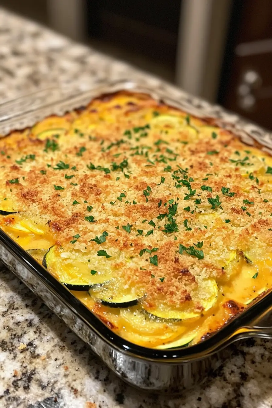 Zucchini and Yellow Squash Au Gratin A Cheesy Delight!