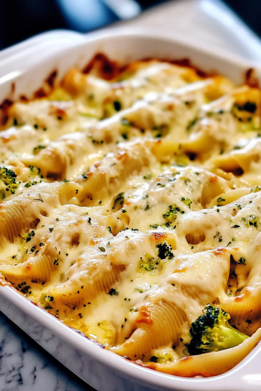 Cheesy Chicken and Broccoli Stuffed Shells: A Delightful Comfort Meal 1 cheesy chicken and broccoli stuffed shells