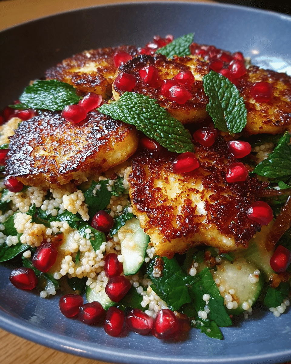 How to Make Halloumi & Pomegranate Couscous Salad That Wows