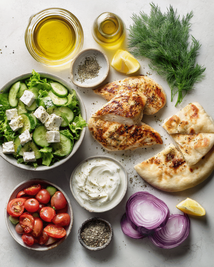 Craving a fresh summer meal that's both healthy and delicious? Dive into this Grilled Chicken Greek Salad with Tzatziki that transforms ordinary ingredients into a Mediterranean masterpiece! Learn more.