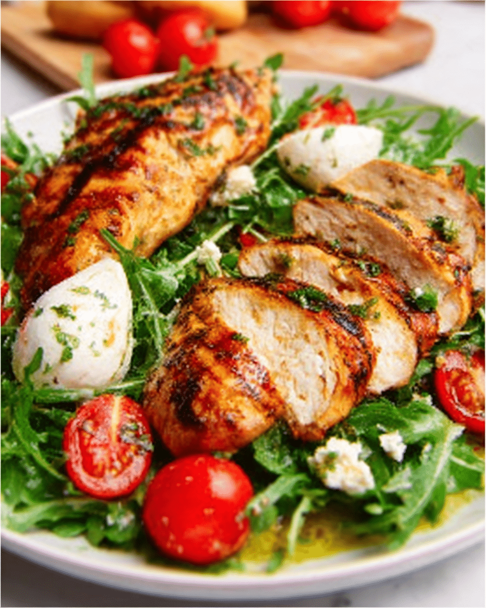 Baked Marinated Chicken Salad: Mozzarella Magic Revealed! 1 Baked Marinated Chicken Salad: Mozzarella Magic Revealed!