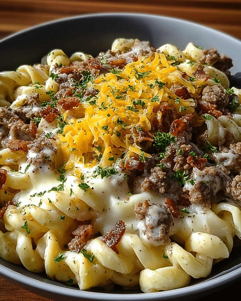 How Easy Loaded Cheeseburger Alfredo Pasta Became a Family Hit