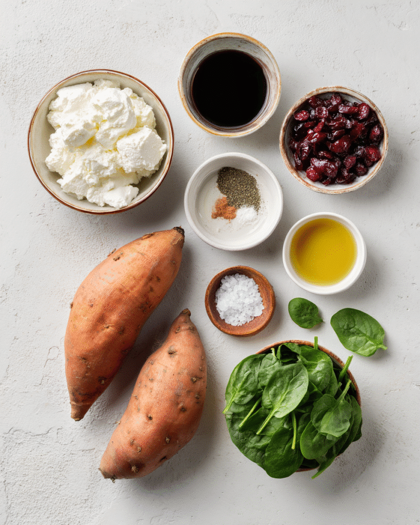 Craving a comforting meal that's both nutritious and indulgent? Master these Creamy Ricotta & Spinach Stuffed Sweet Potatoes with a tangy balsamic cranberry glaze that'll elevate your dinner game. Discover now!