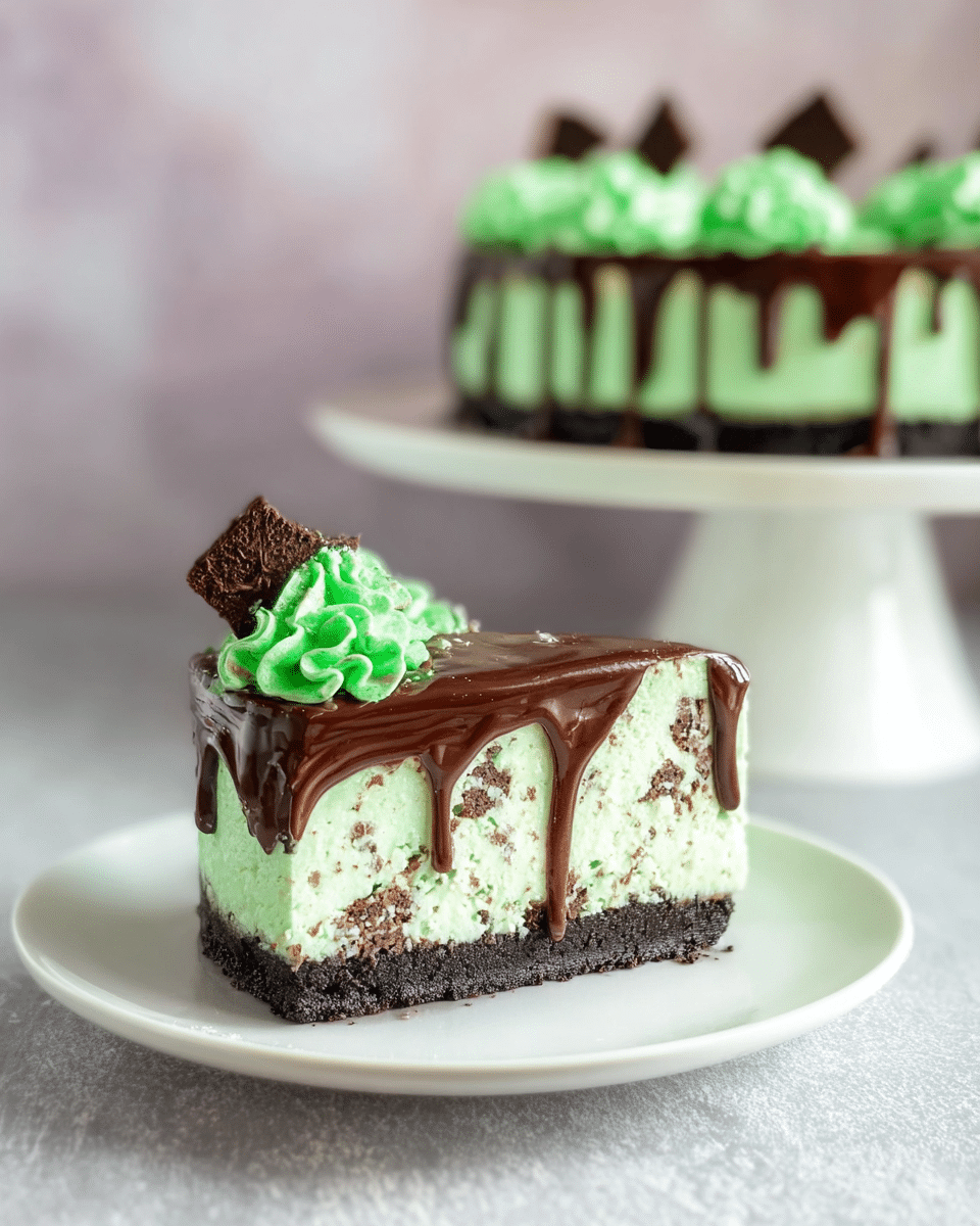 Mint Chocolate Chip Cheesecake Drip Cake: Decadent Dessert Magic!
