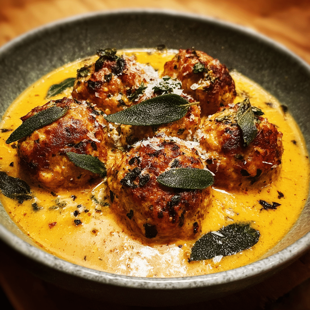 Parmesan Turkey Meatballs in Pumpkin Sage Sauce Recipe Guide