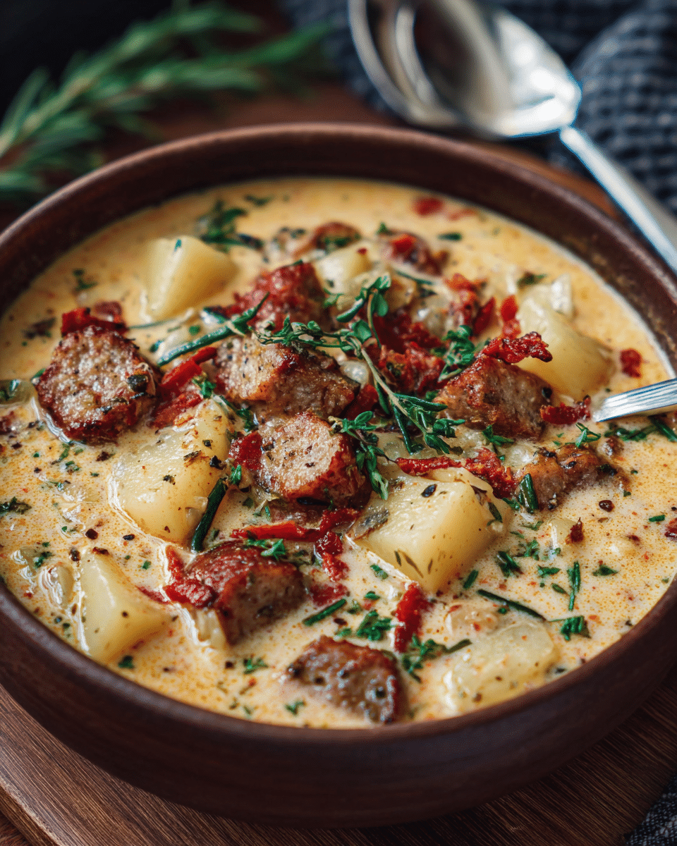 I'M Obsessed With This Creamy Potato Sausage Soup Recipe