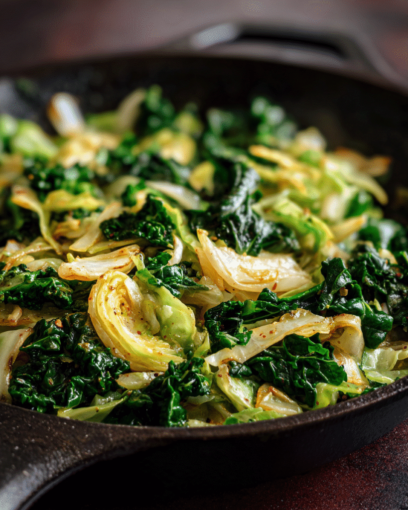 Simple Garlic Sautéed Cabbage Kale Skillet: Best 15 Minute Recipe