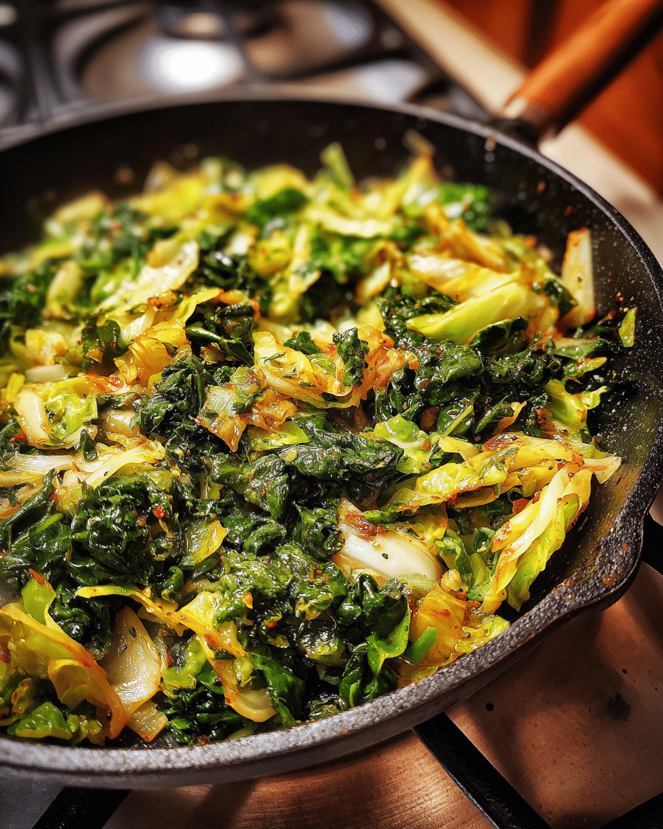 Simple Garlic Sautéed Cabbage Kale Skillet: Best 15 Minute Recipe