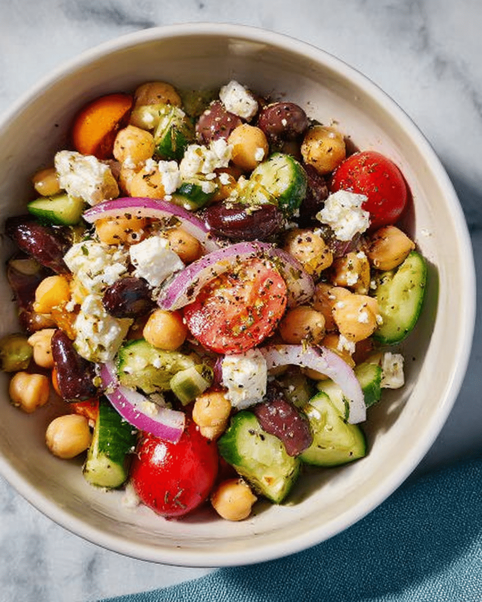 Tired of boring lunches? Learn how Greek salad with chickpeas adds protein, flavor, and Mediterranean magic to your midday meal. Discover a quick, nutritious game changer now.