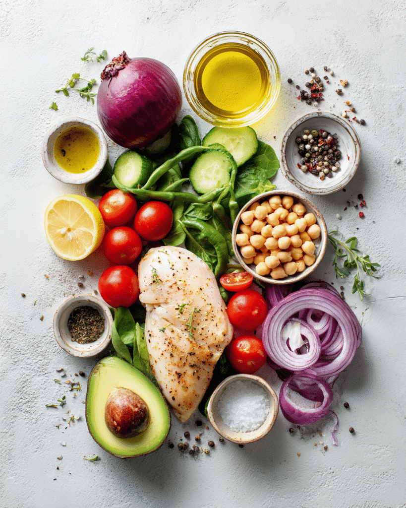 Chicken & Chickpea Power Salad: Quick Lunch Hero Revealed! 2 Craving a protein-packed lunch that's lightning fast? Our Chicken & Chickpea Power Salad transforms boring midday meals into a flavor explosion packed with nutrition. Discover your new go-to recipe!