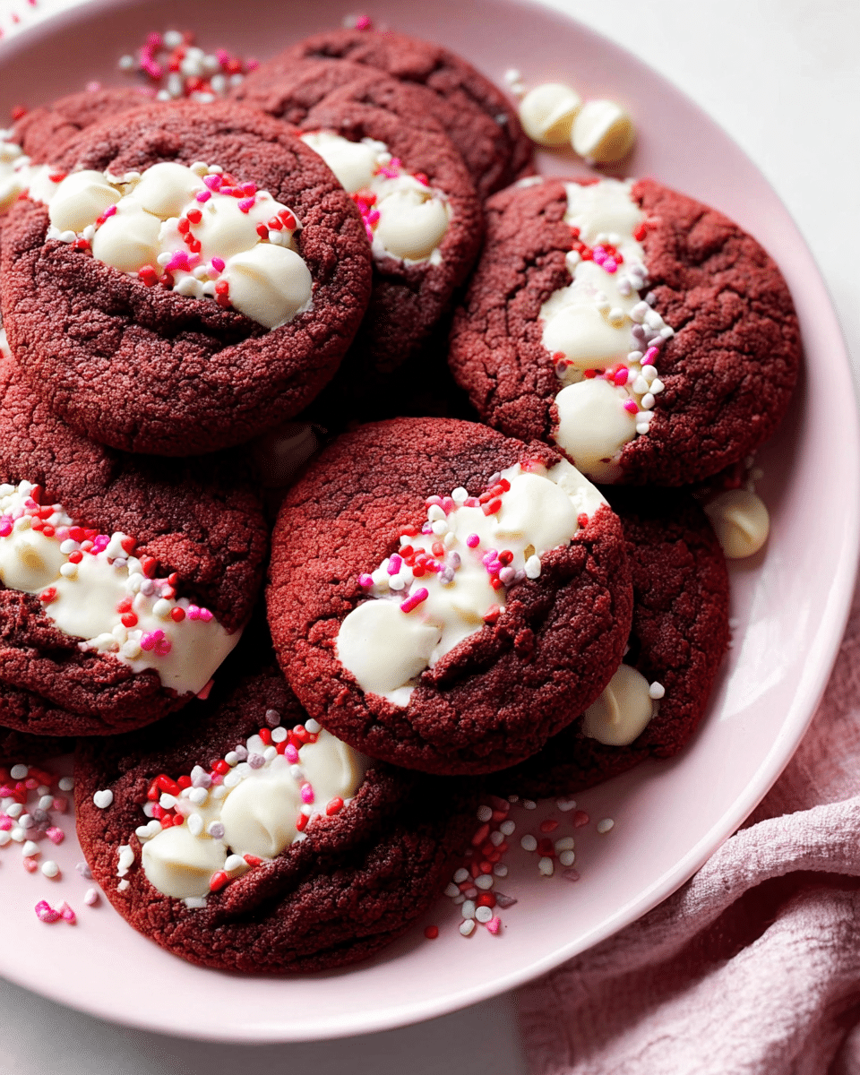 Craving a decadent dessert? Dive into these irresistible Red Velvet White Chocolate Chip Cookies that blend rich flavor and sweet indulgence in every delectable bite. *Try now*!