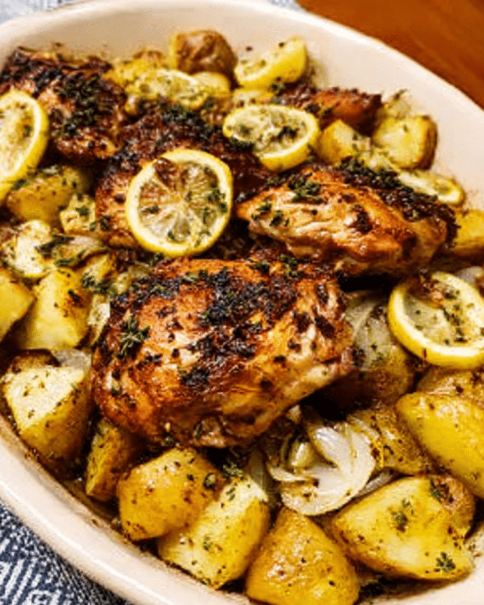 Craving a Mediterranean dinner that's quick, easy, and bursting with flavor? Learn how to make Greek Lemon Potatoes & Chicken in one pan perfect for busy weeknights! *Try now*