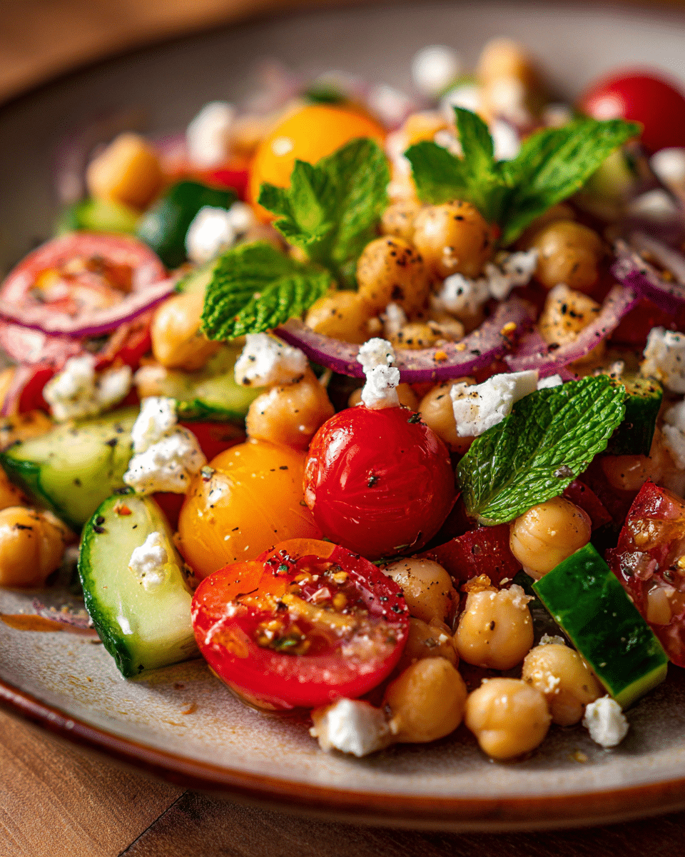 Mediterranean Chickpea Salad: 5 Zesty Ways to Spice Up Lunch 1 Craving a lunch that's quick, healthy, and bursting with Mediterranean flavors? Our Mediterranean Chickpea Salad recipe offers 5 zesty twists to transform your midday meal. Discover now!