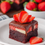 Strawberry Brownies: Divine White Chocolate Ganache Magic