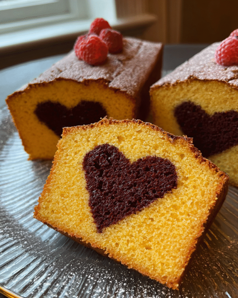 Hidden Heart Chocolate Loaf Cake: Surprise Inside Sweet Magic!