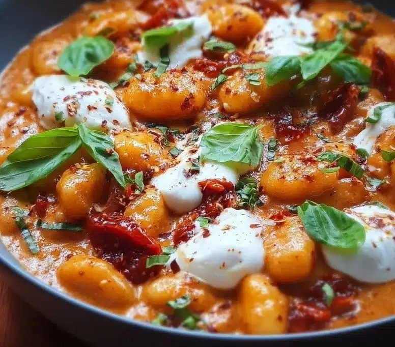 30 Minute Creamy Tomato Gnocchi with Burrata 4 30 Minute Creamy Tomato Gnocchi with Burrata