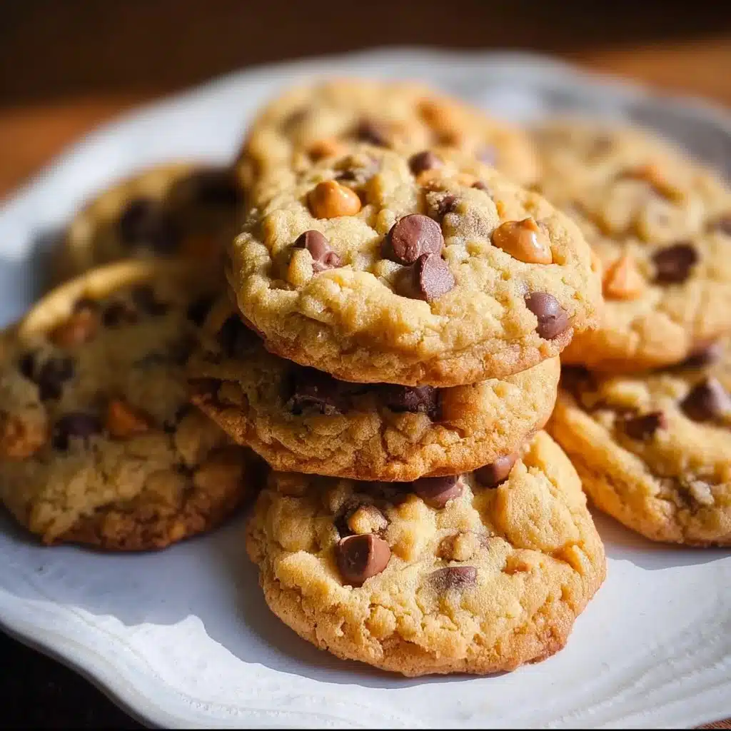 Delicious butterscotch chocolate chip cookies on a baking tray