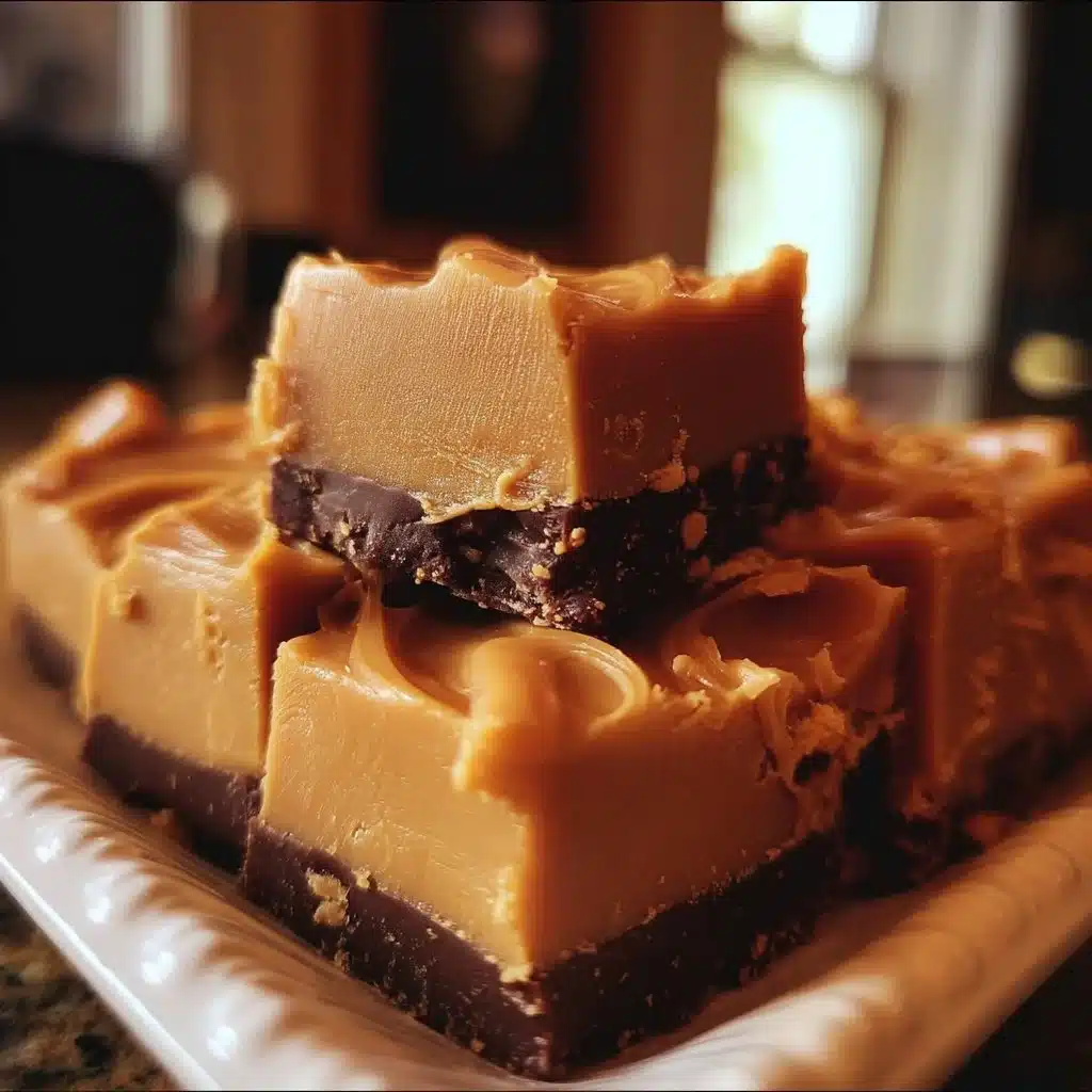 Delicious caramel coffee fudge dessert with layers of rich caramel and coffee flavor.