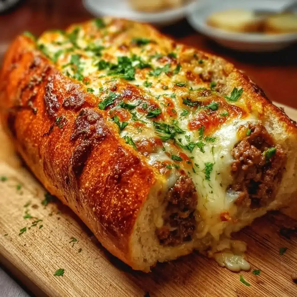 Cheesesteak Stuffed Garlic Bread Loaf