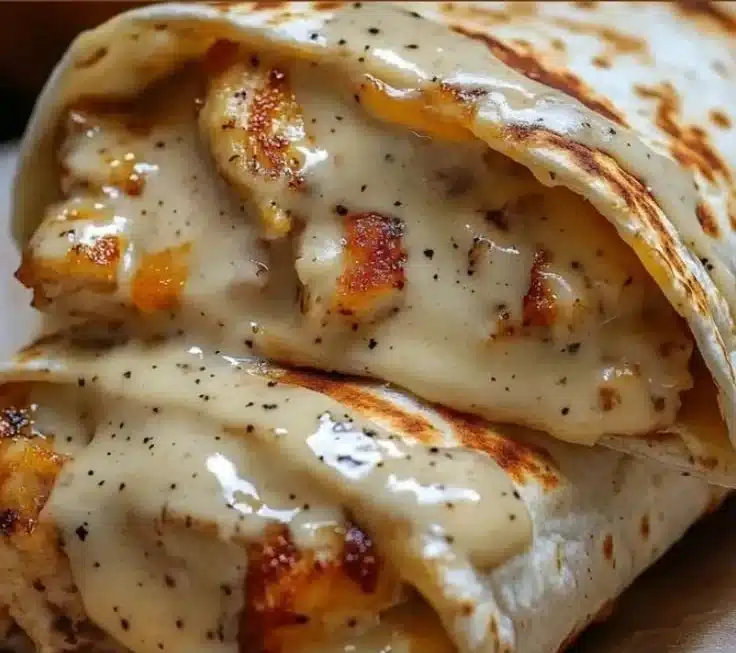 Cheesy Garlic Chicken Wraps 4 Cheesy Garlic Chicken Wraps