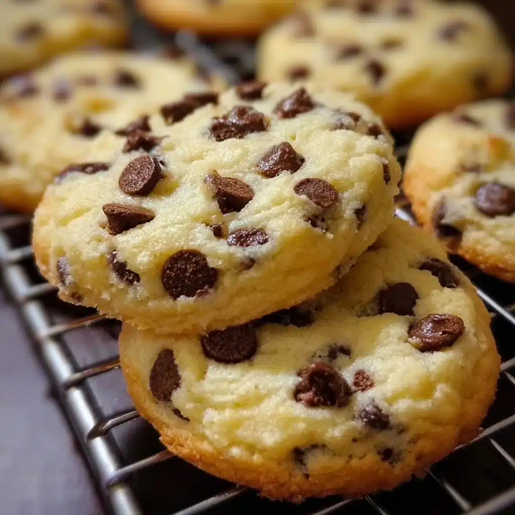 Chocolate chip cheesecake cookies fresh out of the oven, ready to enjoy.