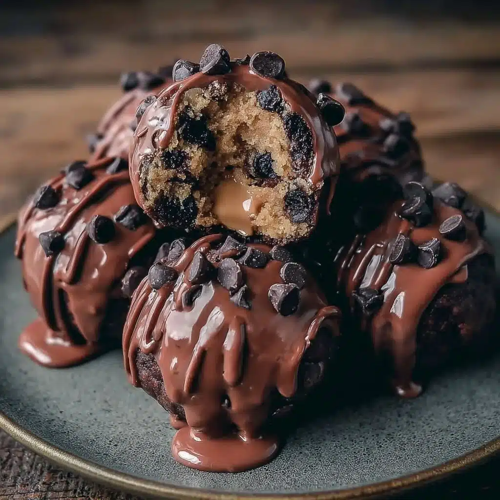 Chocolate Chip Cookie Dough Brownie Bombs 3 Delicious Chocolate Chip Cookie Dough Brownie Bombs topped with chocolate