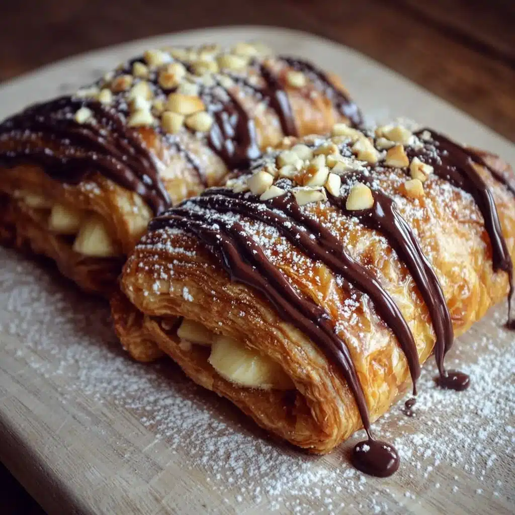 Delicious Chocolate Hazelnut Banana Pastry with rich chocolate and crunchy hazelnuts
