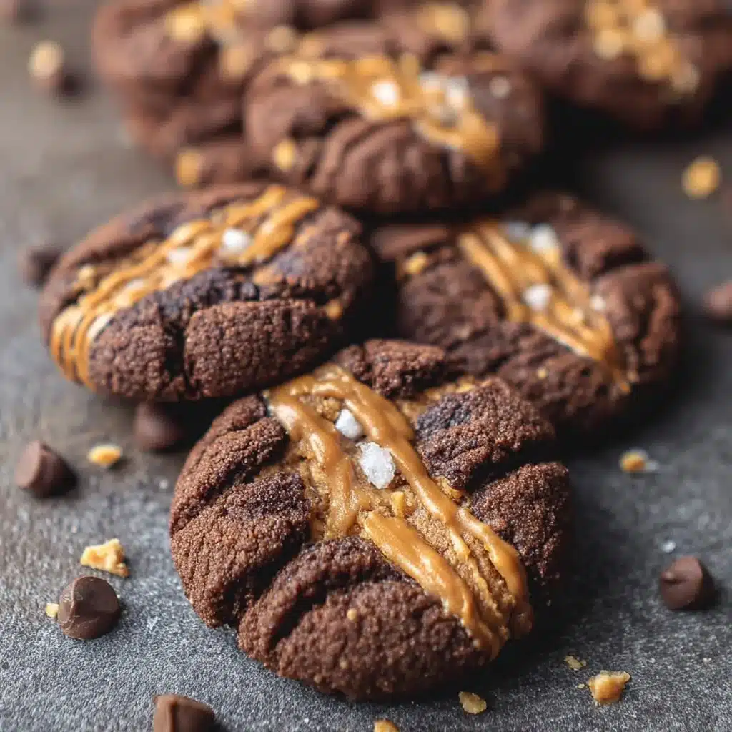 Delicious Chocolate Peanut Butter Ruckus Cookies on a cooling rack