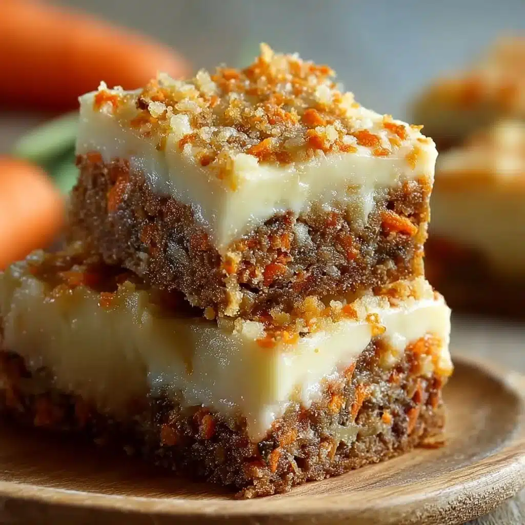 Delicious cream cheese bars resembling perfect carrot cake