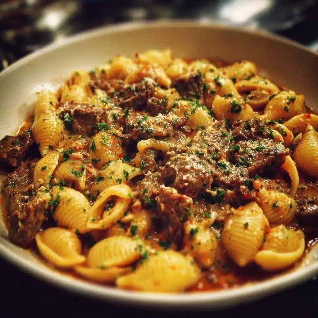 Creamy Beef and Shells 4 Creamy Beef and Shells