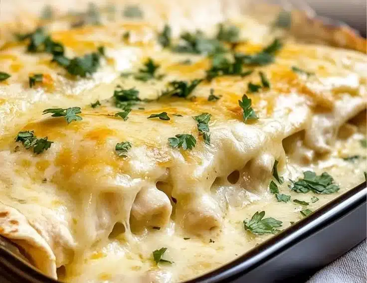 Creamy White Chicken Enchiladas