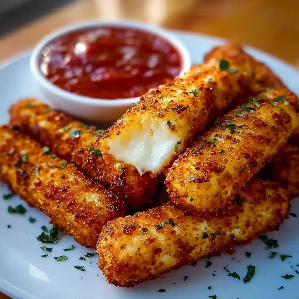 Crispy Homemade Mozzarella Sticks 3 Plate of crispy homemade mozzarella sticks with marinara sauce