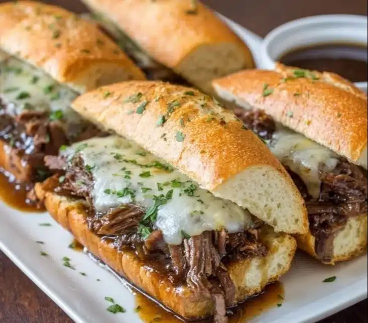 Crockpot French Dip Sandwiches