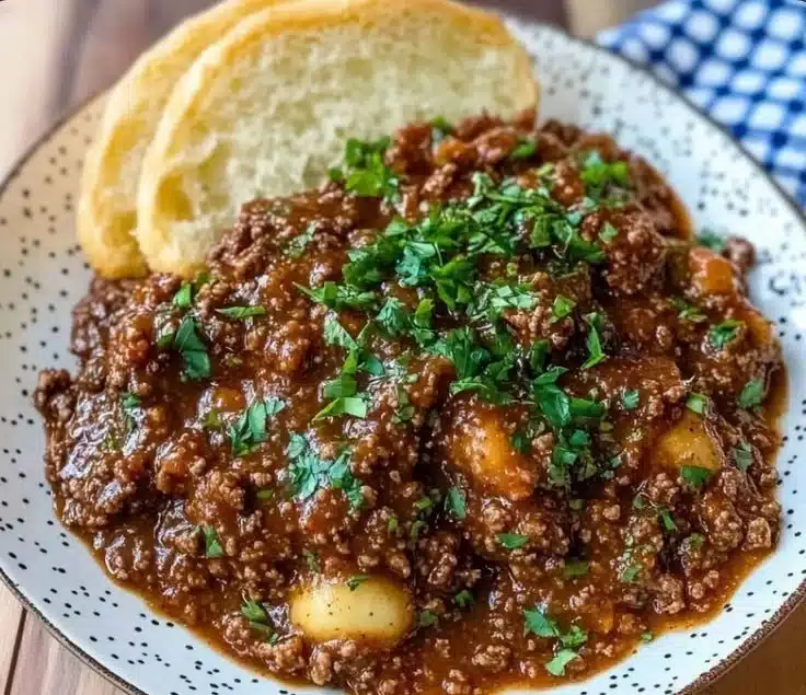Delicious Garlic Bread Sloppy Joes served on a plate