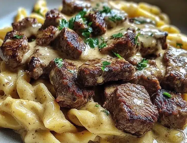 Garlic Butter Steak Pasta