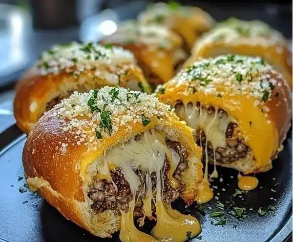 Garlic Parmesan Cheeseburger Bombs 4 Garlic Parmesan Cheeseburger Bombs