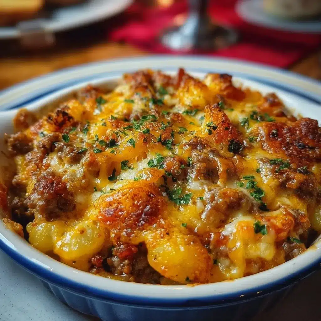 Delicious Hobo Casserole served in a rustic dish, showcasing a comforting meal.