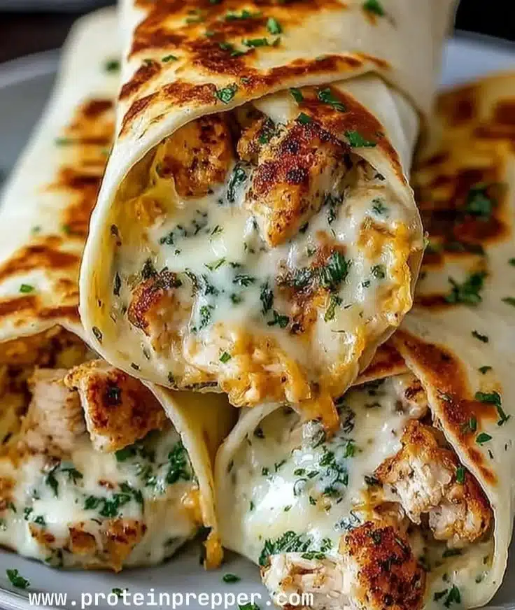 Low Carb Cheesy Garlic Chicken Wraps 4 Low Carb Cheesy Garlic Chicken Wraps