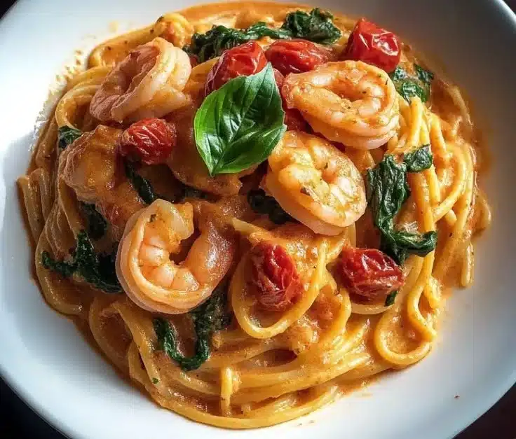 Shrimp and Creamy Tomato Basil Pasta 4 Shrimp and Creamy Tomato Basil Pasta
