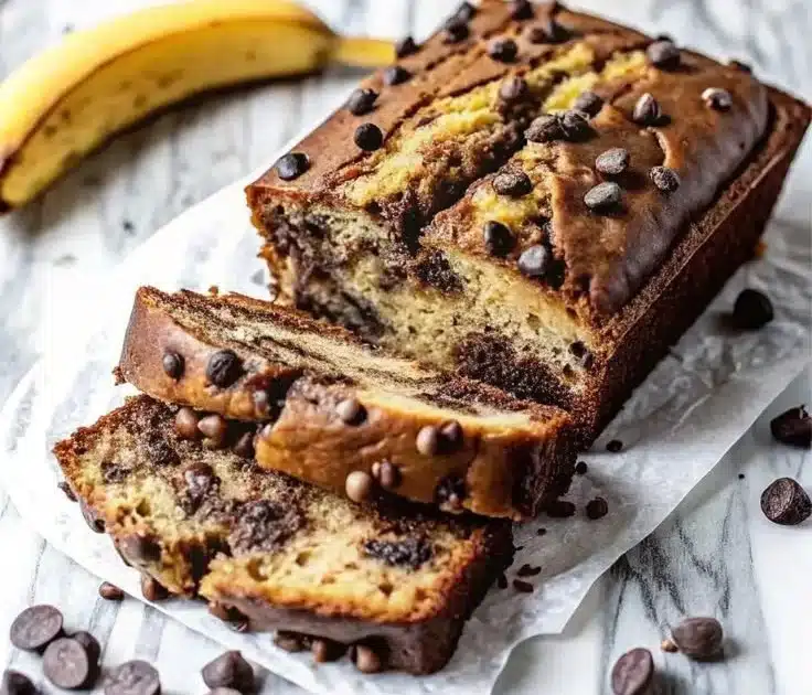 Super Moist Chocolate Chip Banana Bread 3 Deliciously moist chocolate chip banana bread fresh out of the oven