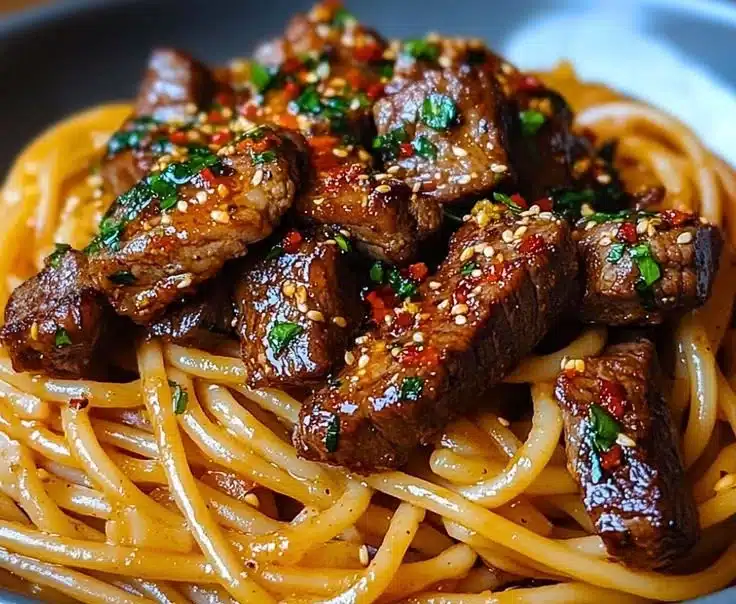 Sweet and Spicy Garlic Steak Pasta 4 Sweet and Spicy Garlic Steak Pasta