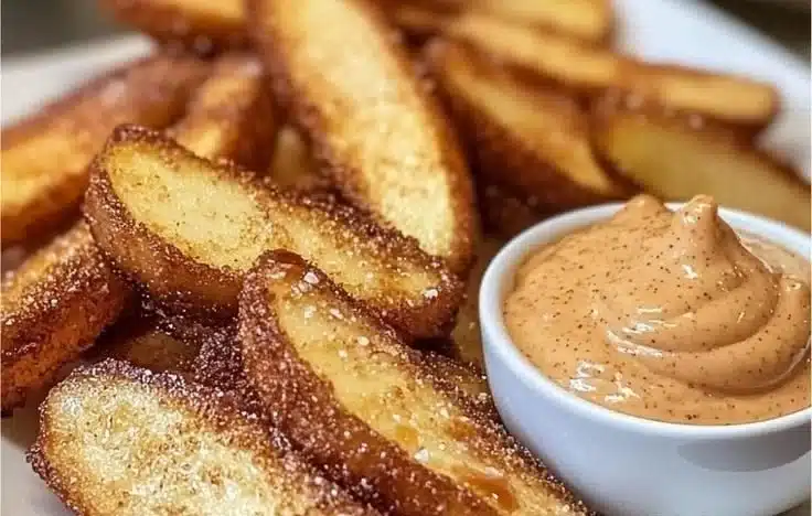 Delicious baked apple fritters with a golden crust and apple pieces