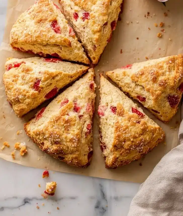 Buttery Strawberry Scones