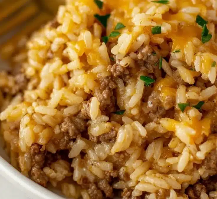 Cheesy Ground Beef and Rice Casserole 4 Cheesy Ground Beef and Rice Casserole