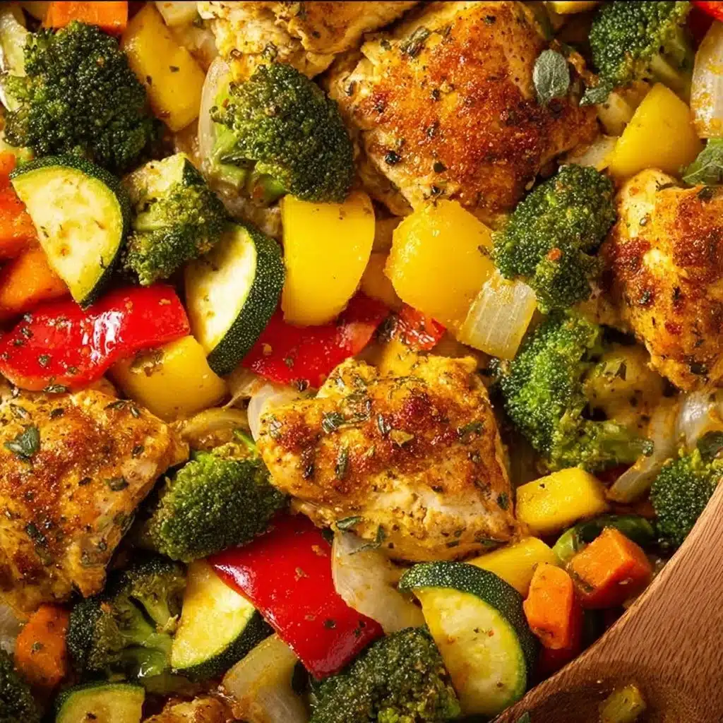 Delicious Chicken and Veggie Sheet Pan ready to serve