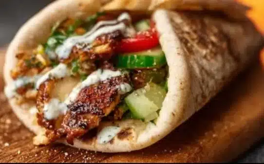 Delicious Chicken Shawarma served with creamy garlic sauce