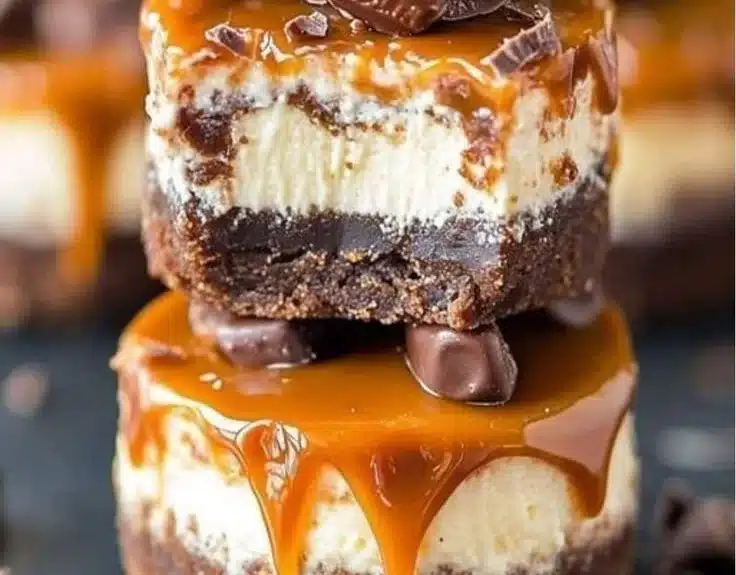 No-Bake Chocolate Caramel Cheesecake Bites