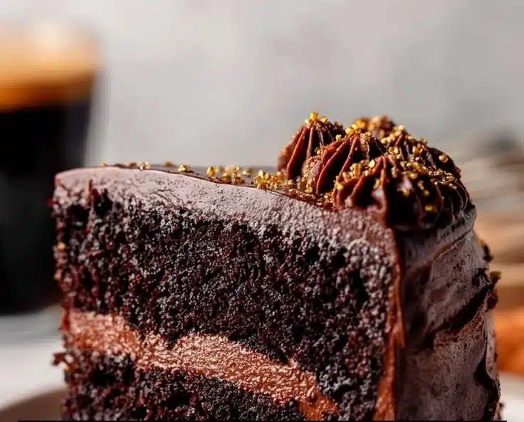 Layered Chocolate Espresso Guinness Cake
