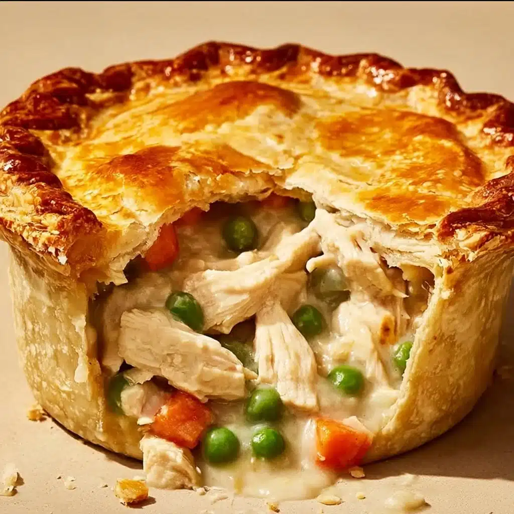 Delicious classic chicken pot pie with vegetables and a flaky golden crust