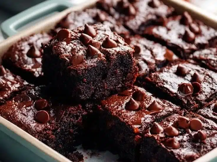 Cottage cheese brownies made with protein powder for a healthy dessert option.